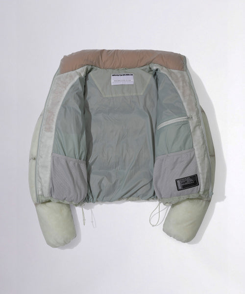 104 SHEER CROPPED PUFFER DOWN - 2 COLORS GREEN