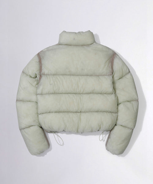 104 SHEER CROPPED PUFFER DOWN - 2 COLORS GREEN