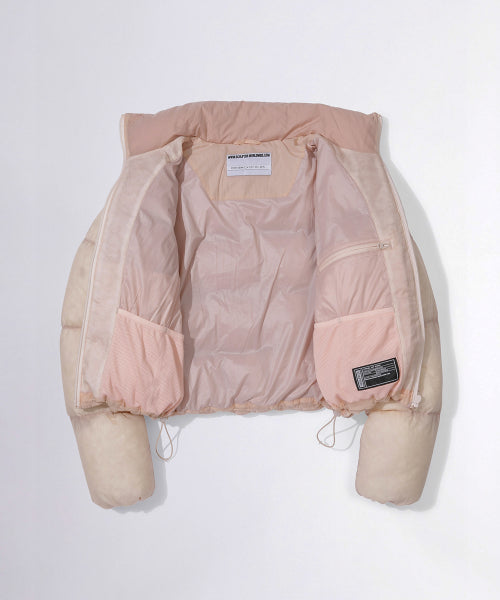 104 SHEER CROPPED PUFFER DOWN - 2 COLORS PINK