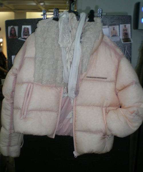 104 SHEER CROPPED PUFFER DOWN - 2 COLORS PINK