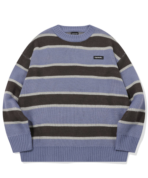 STRIPE WAPPEN KNIT - 2 COLORS LAVENDER