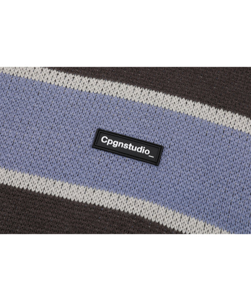 STRIPE WAPPEN KNIT - 2 COLORS LAVENDER