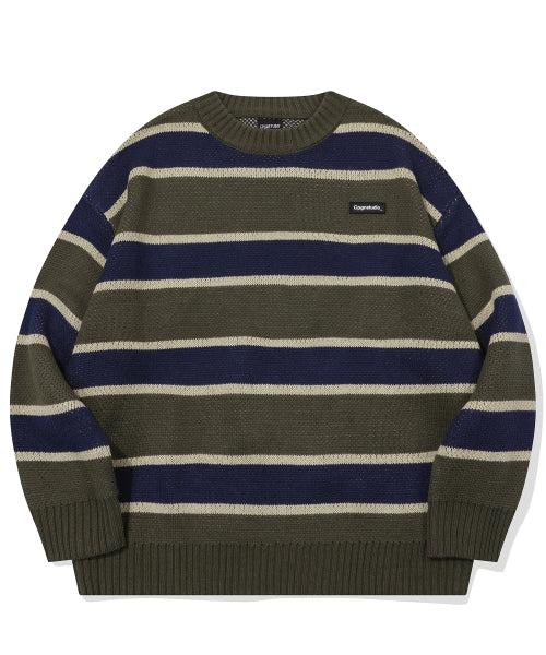 STRIPE WAPPEN KNIT - 2 COLORS NAVY