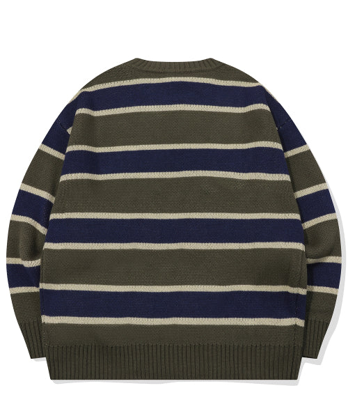 STRIPE WAPPEN KNIT - 2 COLORS NAVY