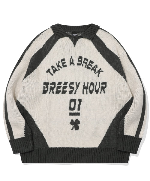 COLLAR PULLOVER KNIT - 2 COLORS CREAM