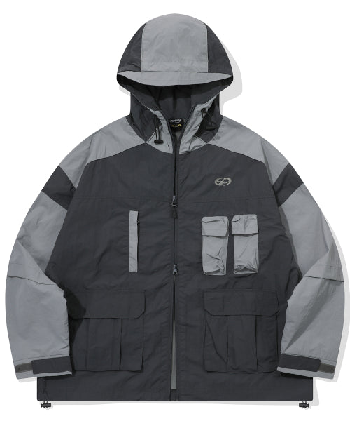 HOOD WINDBREAKER - 2 COLORS CHARCOAL