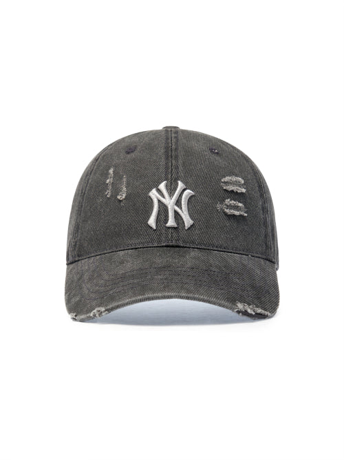 DAMAGE WASHED UNSTRUCTURED BALL CAP LA #KARINA同款! - 6 COLORS CHARCOAL