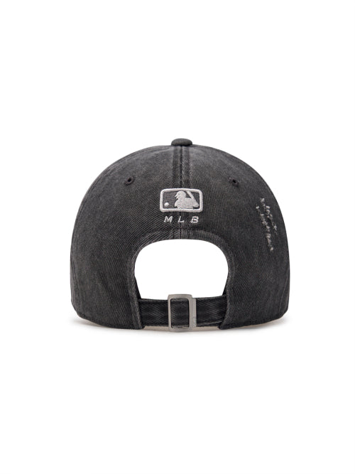 DAMAGE WASHED UNSTRUCTURED BALL CAP NY #KARINA同款! - 6 COLORS CHARCOAL