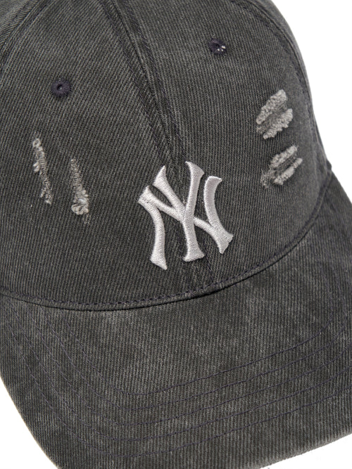 DAMAGE WASHED UNSTRUCTURED BALL CAP LA #KARINA同款! - 6 COLORS CHARCOAL