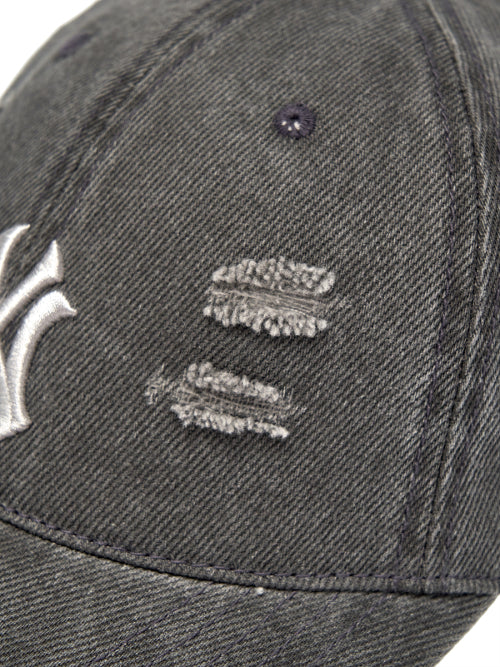 DAMAGE WASHED UNSTRUCTURED BALL CAP LA #KARINA同款! - 6 COLORS CHARCOAL