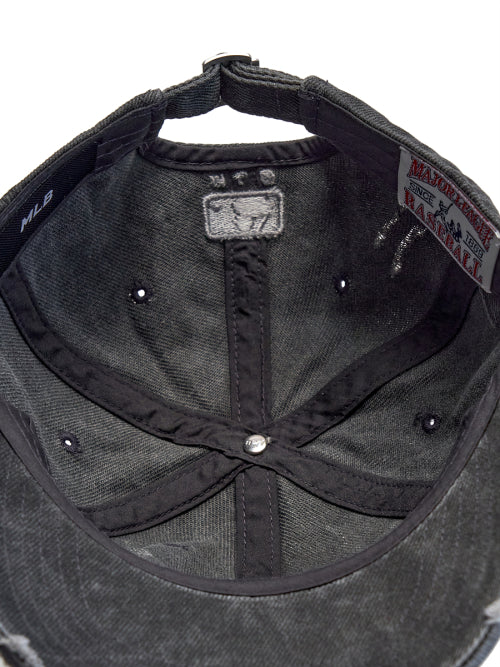 DAMAGE WASHED UNSTRUCTURED BALL CAP NY #KARINA同款! - 6 COLORS CHARCOAL