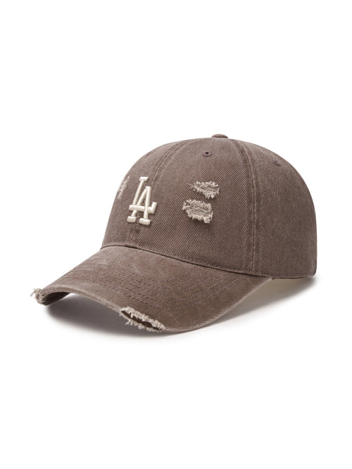 DAMAGE WASHED UNSTRUCTURED BALL CAP LA #KARINA同款! - 6 COLORS BROWN