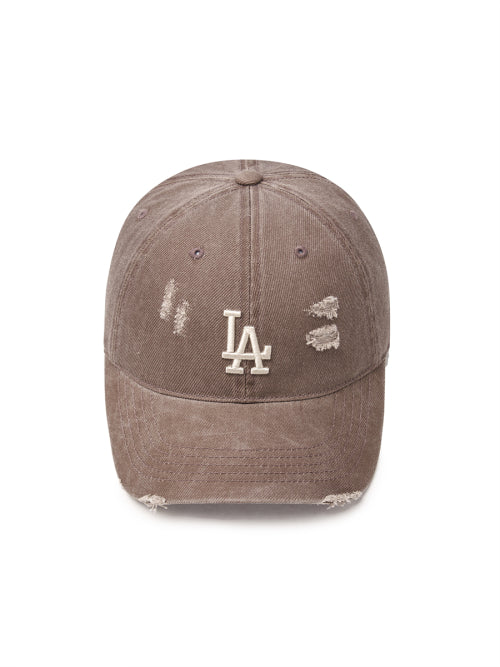 DAMAGE WASHED UNSTRUCTURED BALL CAP NY #KARINA同款! - 6 COLORS BROWN