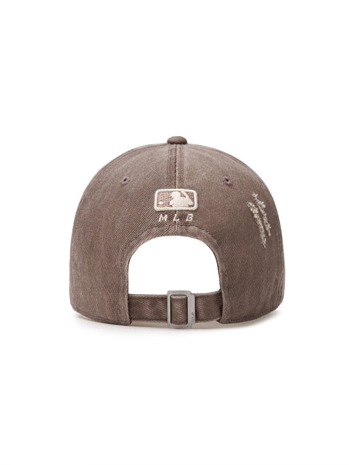 DAMAGE WASHED UNSTRUCTURED BALL CAP NY #KARINA同款! - 6 COLORS BROWN