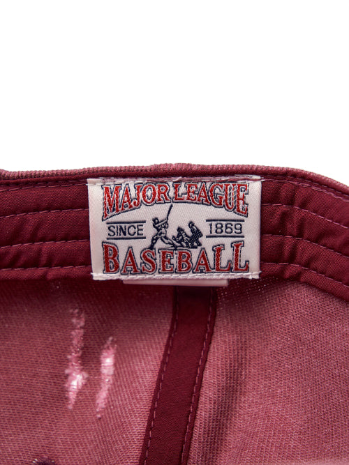 DAMAGE WASHED UNSTRUCTURED BALL CAP NY #KARINA同款! - 6 COLORS BURGUNDY