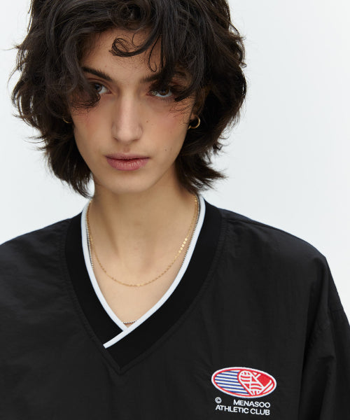 HEARTTRACK VNECK NYLON ANORAK JACKET - 3 COLORS BLACK