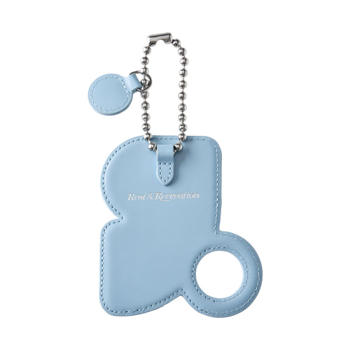 MIRROR CARD HOLDER KEYRING - - 3 COLORS SKY BLUE