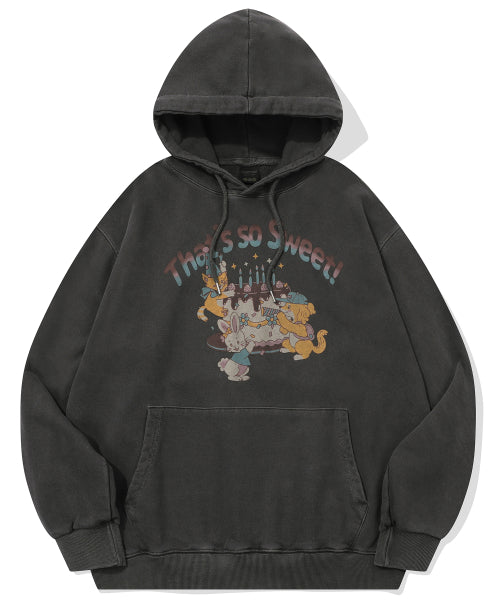 CAKE TEE PIGMENT HOODIE - 2 COLORS SMOKE BLACK