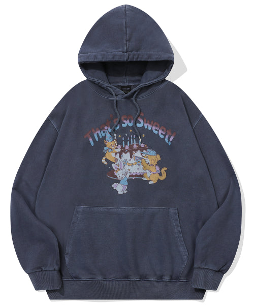 CAKE TEE PIGMENT HOODIE - 2 COLORS BLUE