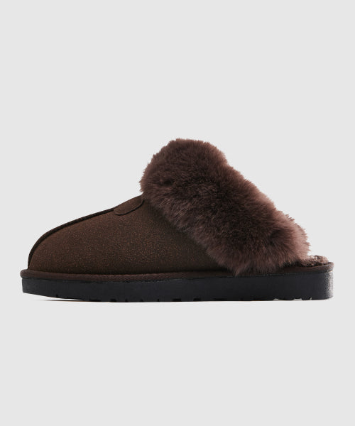 PLATFORM SLIPPER NINA DARK BROWN