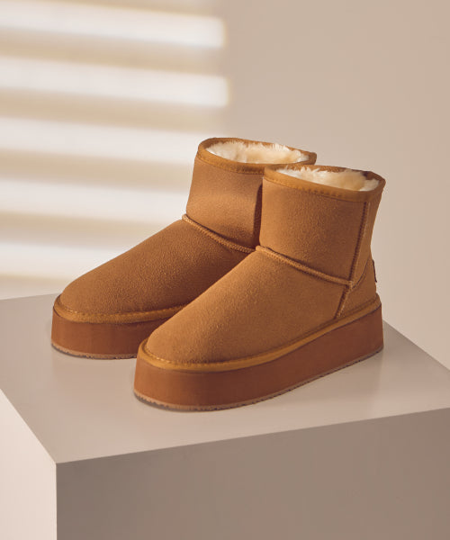 PLATFORM BOOTS BROWN