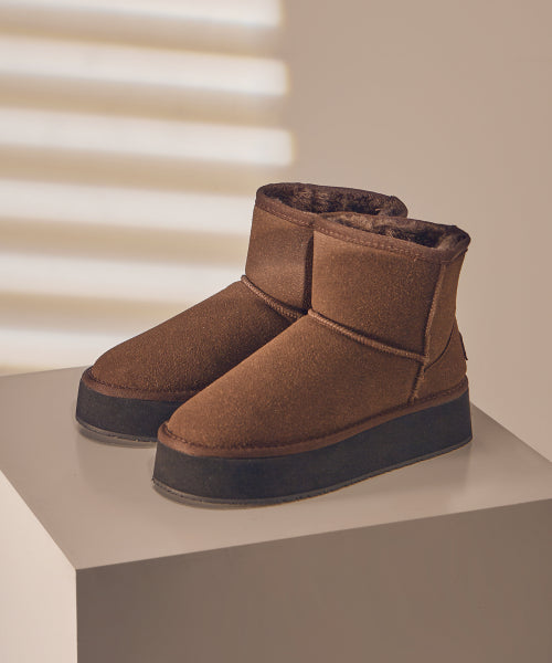 PLATFORM BOOTS DARK BROWN