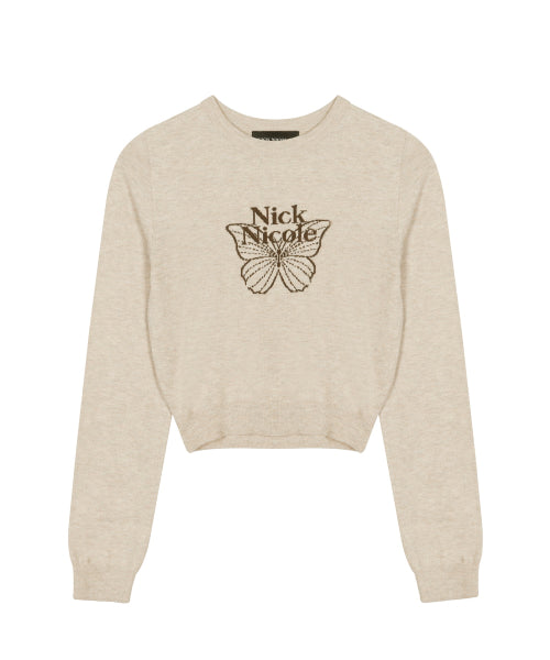 MINI BUTTERFLY SIGNATURE SLEEVE KNIT #徐睿知同款! - 6 COLORS BROWN