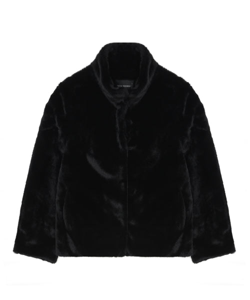 HIGH NECK SOFT FUR JACKET #徐睿知同款! - 2 COLORS AS SHOWN