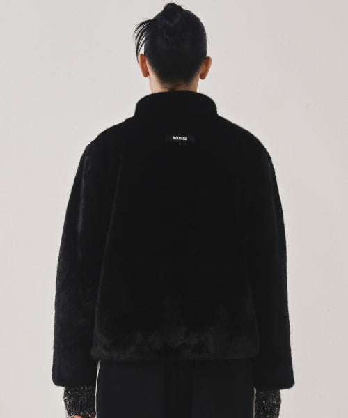 HIGH NECK SOFT FUR JACKET #徐睿知同款! - 2 COLORS AS SHOWN