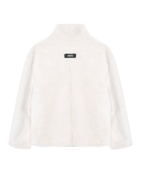 HIGH NECK SOFT FUR JACKET #徐睿知同款! - 2 COLORS IVORY
