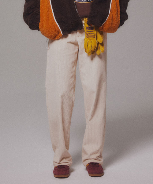 CORDUROY STRAIGHT PANTS - 4 COLORS CREAM