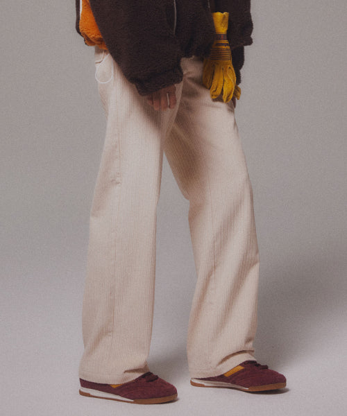 CORDUROY STRAIGHT PANTS - 4 COLORS CREAM