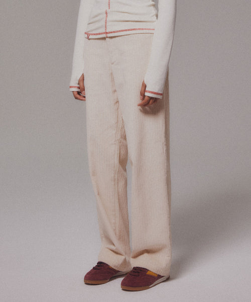 CORDUROY STRAIGHT PANTS - 4 COLORS CREAM
