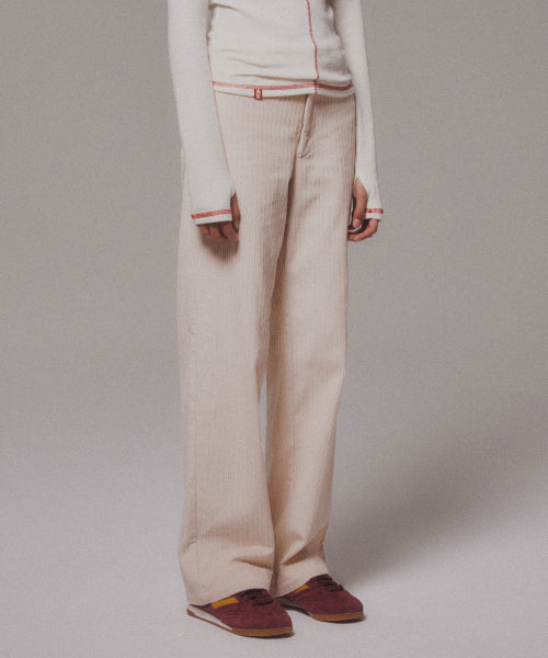 CORDUROY STRAIGHT PANTS - 4 COLORS CREAM