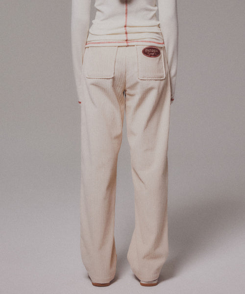 CORDUROY STRAIGHT PANTS - 4 COLORS CREAM