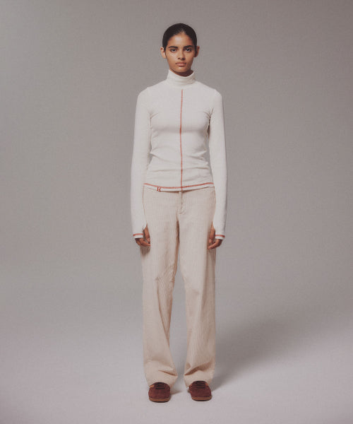 CORDUROY STRAIGHT PANTS - 4 COLORS CREAM