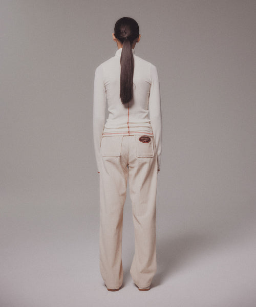 CORDUROY STRAIGHT PANTS - 4 COLORS CREAM