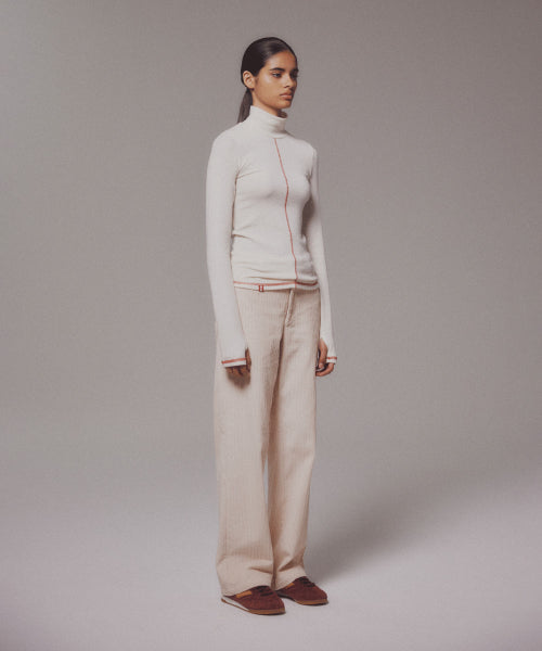 CORDUROY STRAIGHT PANTS - 4 COLORS CREAM