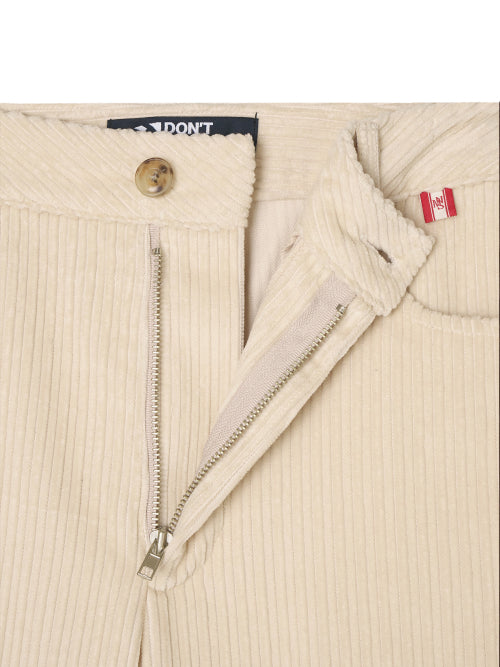CORDUROY STRAIGHT PANTS - 4 COLORS CREAM