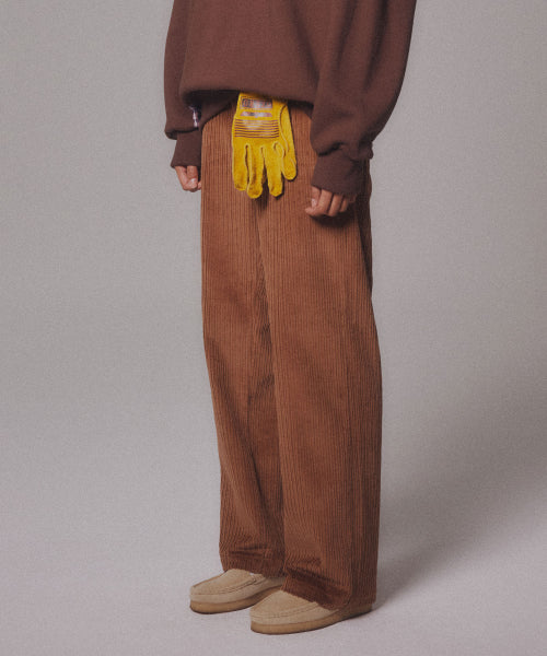 CORDUROY STRAIGHT PANTS - 4 COLORS BROWN