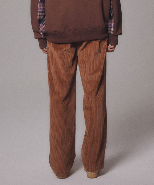 CORDUROY STRAIGHT PANTS - 4 COLORS BROWN