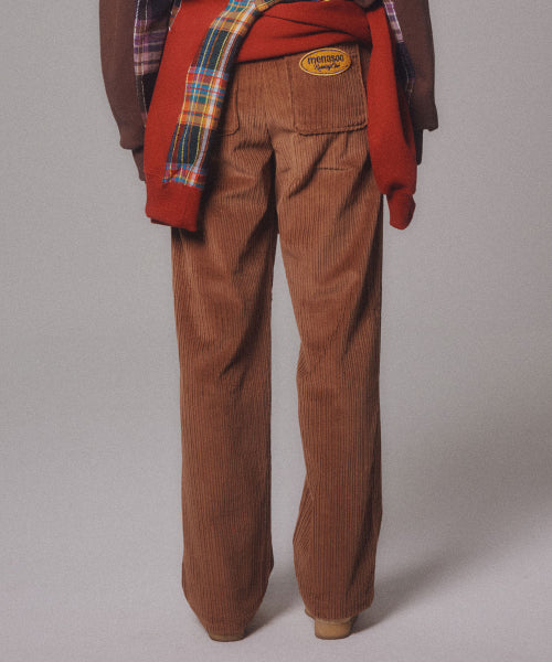 CORDUROY STRAIGHT PANTS - 4 COLORS BROWN