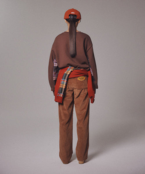 CORDUROY STRAIGHT PANTS - 4 COLORS BROWN
