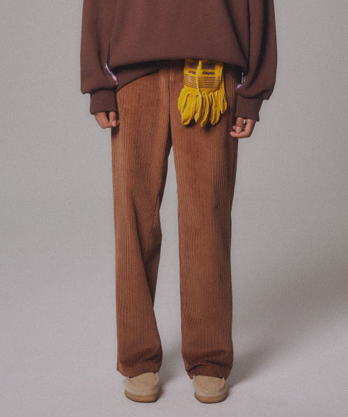 CORDUROY STRAIGHT PANTS - 4 COLORS BROWN