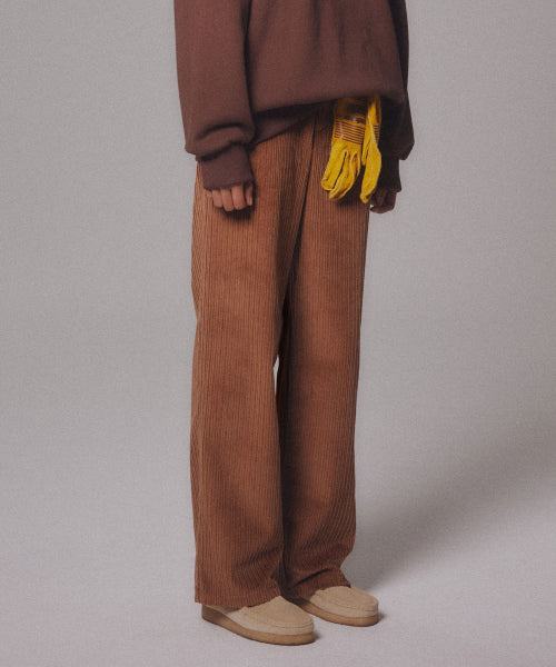 CORDUROY STRAIGHT PANTS - 4 COLORS BROWN