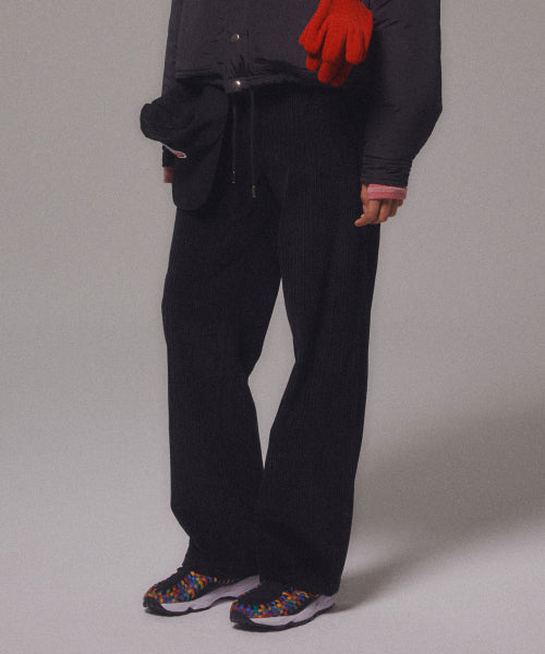 CORDUROY STRAIGHT PANTS - 4 COLORS BLACK