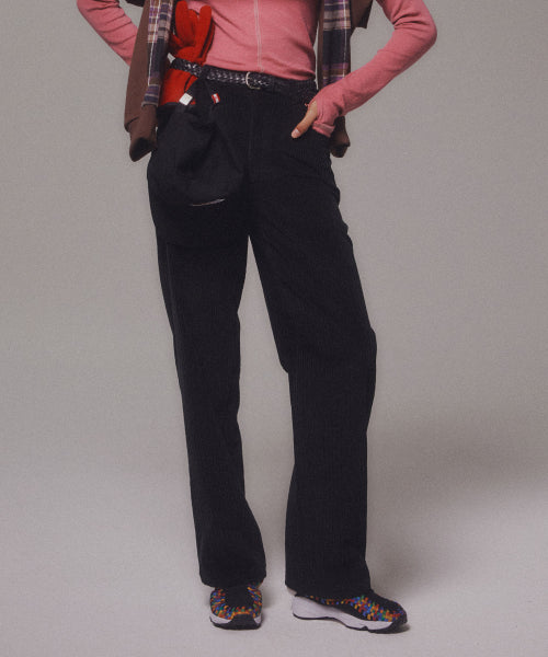 CORDUROY STRAIGHT PANTS - 4 COLORS BLACK