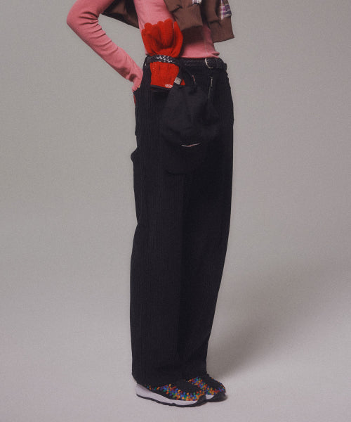 CORDUROY STRAIGHT PANTS - 4 COLORS BLACK