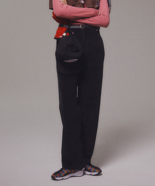 CORDUROY STRAIGHT PANTS - 4 COLORS BLACK