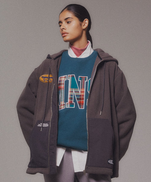 FLEECE HOOD JACKET - 2 COLORS CHARCOAL